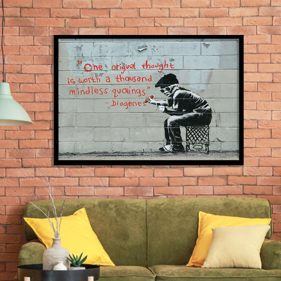 Quotes Stencil Street Banksy Street Art Framed Art Prints Wall Decor, Framed Picture, Large Art Prints
