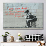 Quotes Stencil Street Banksy Street Art Canvas Prints Wall Art, Home Living Room Decor, Large Canvas