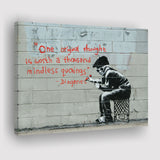 Quotes Stencil Street Banksy Street Art Canvas Prints Wall Art, Home Living Room Decor, Large Canvas