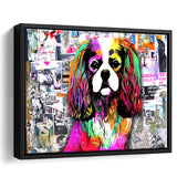 Rainbow Splash Cocker Spaniel Pet Lover Framed Canvas Prints Wall Art Decor - Painting Canvas, Floating Frame, Framed Picture
