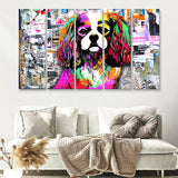 Rainbow Splash Cocker Spaniel Pet Lover Canvas 5 Piece B Prints Wall Art Decor - Painting Canvas, Multi Panels, Canvas Prints