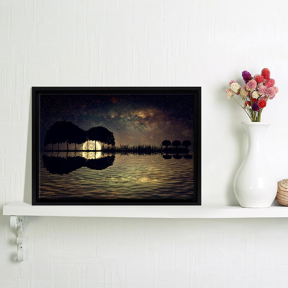Romantic Guitar Island Canvas Wall Art - Painting Canvas, Canvas Prints, Painting Art, Prints for Sale