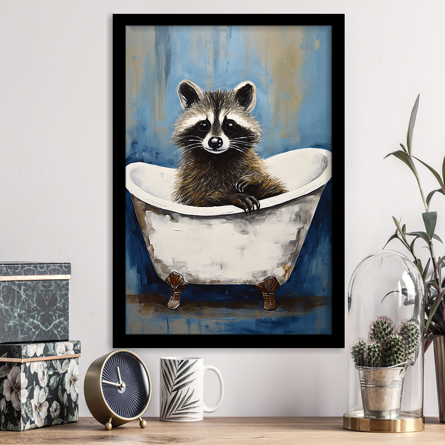Raccoon In Bathtube Bathroom Ar Painting, Painting Art, Framed Art Prints Wall Decor