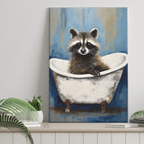 Raccoon In Bathtube Bathroom Ar Painting, Painting Art, Canvas Prints Wall Art Home Decor