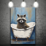 Raccoon In Bathtube Bathroom Ar Painting, Painting Art, Canvas Prints Wall Art Home Decor