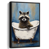 Raccoon In Bathtube Bathroom Ar Painting,Framed Canvas Prints,Floating Frame, Wall Art Home Decor