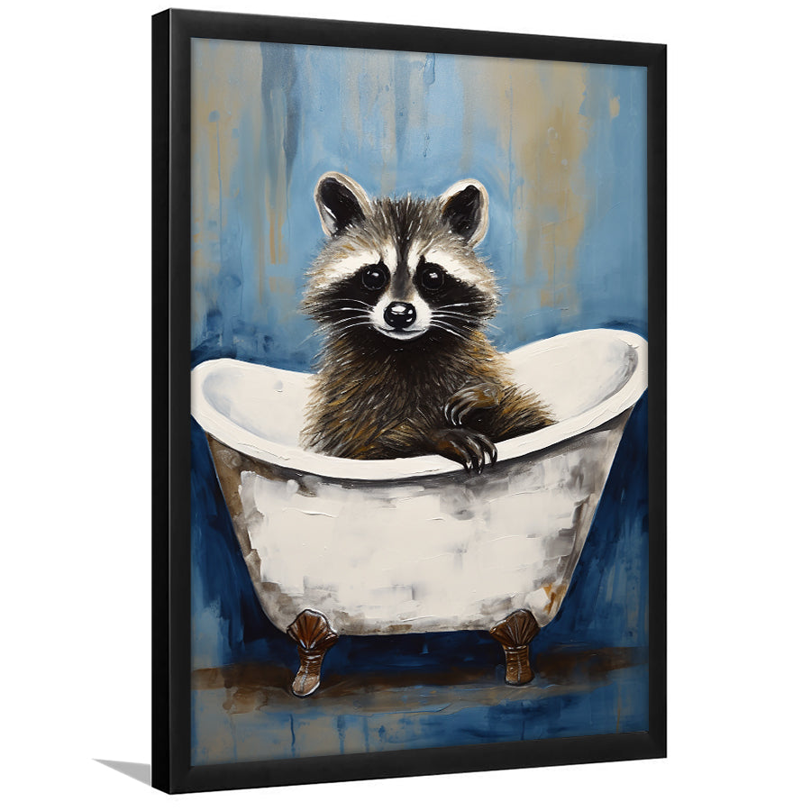 Raccoon In Bathtube Bathroom Ar Painting, Painting Art, Framed Art Prints Wall Decor