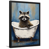 Raccoon In Bathtube Bathroom Ar Painting, Painting Art, Framed Art Prints Wall Decor