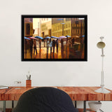 Rain In Manhattan Number Seventeen Framed Canvas Wall Art - Framed Prints, Prints for Sale, Canvas Painting