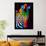 Rainbow Zebra Framed Wall Art - Framed Prints, Print for Sale, Painting Prints, Art Prints