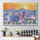 Raleigh Watercolor Raleigh North Carolina, Sport Art Prints Fan Gift, Canvas Prints Wall Art Decor