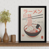 Ramen Canvas Art, Modern Japan Art, Japanese Food Framed Canvas Prints Wall Art, Floating Frame, Large Canvas Home Decor