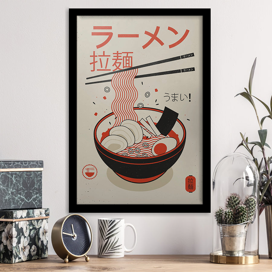 Ramen Canvas Art, Modern Japan Art, Japanese Food Framed Art Prints Wall Decor, Framed Picture, Large Picture