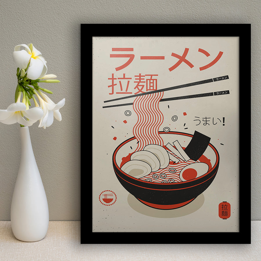 Ramen Canvas Art, Modern Japan Art, Japanese Food Framed Art Prints Wall Decor, Framed Picture, Large Picture
