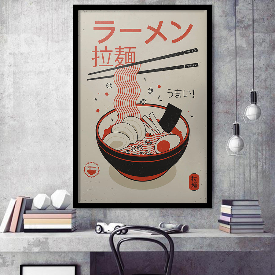 Ramen Canvas Art, Modern Japan Art, Japanese Food Framed Art Prints Wall Decor, Framed Picture, Large Picture
