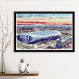 Rams Football Stadium SoFi Stadium Watercolor, Sport Art Prints Fan Gift, Framed Canvas Prints Wall Art Decor