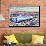 Rams Football Stadium SoFi Stadium Watercolor, Sport Prints Fan Gift, Framed Art Prints Wall Art Decor