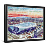 Rams Football Stadium SoFi Stadium Watercolor, Sport Prints Fan Gift, Framed Art Prints Wall Art Decor