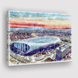 Rams Football Stadium SoFi Stadium Watercolor, Sport Art Prints Fan Gift, Canvas Prints Wall Art Decor