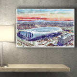 Rams Football Stadium SoFi Stadium Watercolor, Sport Art Prints Fan Gift, Canvas Prints Wall Art Decor