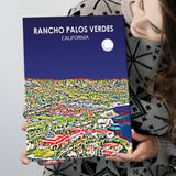 Rancho Palos Verdes California Night Landscape ,City Art Print, Large Canvas, Canvas Print Wall Art Home Decor
