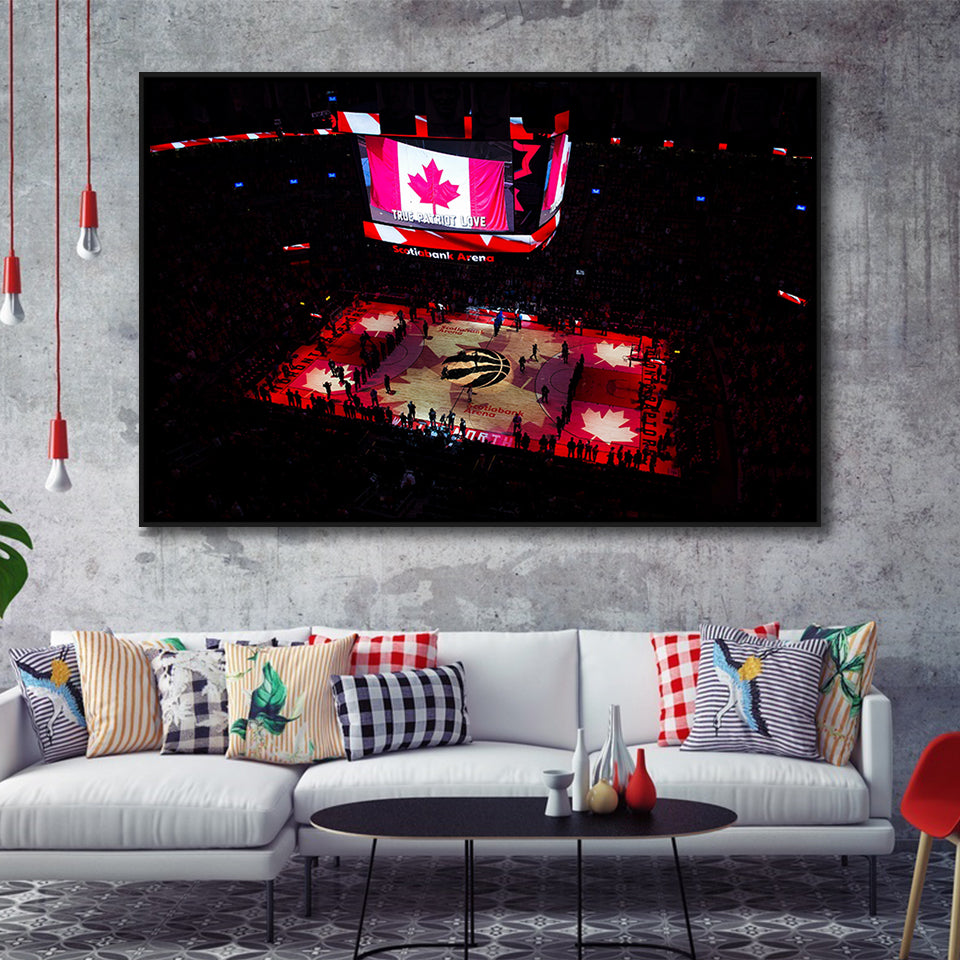 Raptors in Canada, Stadium Canvas, Sport Art, Gift for him, Framed Canvas Prints Wall Art Decor, Framed Picture