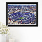 Ravens Stadium MT Bank Stadium Watercolor, Sport Art Prints Fan Gift, Framed Canvas Prints Wall Art Decor