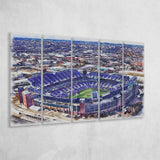 Ravens Stadium MT Bank Stadium Watercolor, 5 Pieces B, Multi Panel Canvas Prints Wall Art Decor