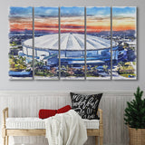 Rays Baseball Stadium Tropicana Field Watercolor, 5 Pieces B, Multi Panel Canvas Prints Wall Art Decor