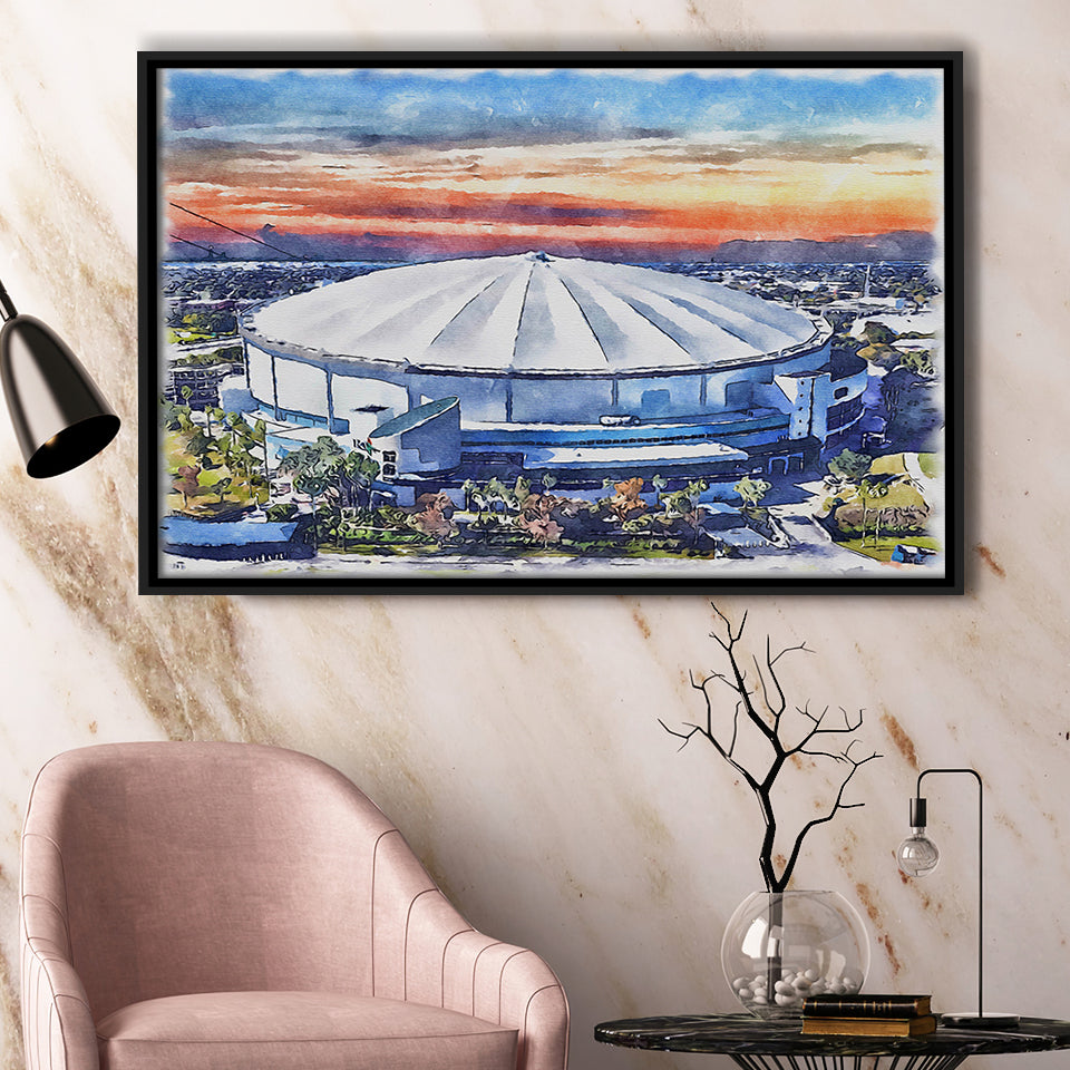 Rays Baseball Stadium Tropicana Field Watercolor, Sport Art Prints Fan Gift, Framed Canvas Prints Wall Art Decor