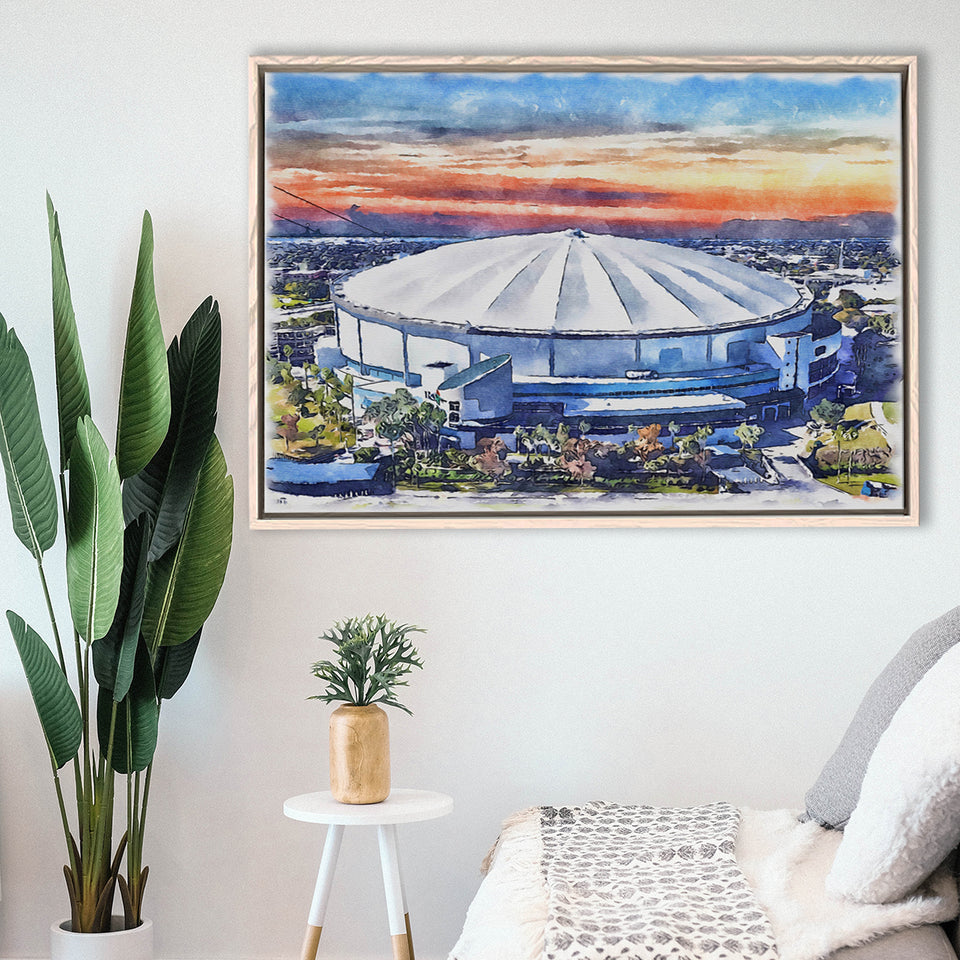 Rays Baseball Stadium Tropicana Field Watercolor, Sport Art Prints Fan Gift, Framed Canvas Prints Wall Art Decor