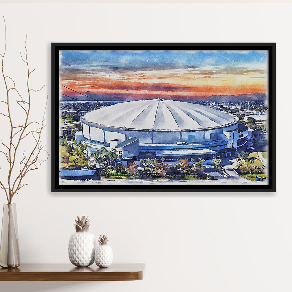 Rays Baseball Stadium Tropicana Field Watercolor, Sport Art Prints Fan Gift, Framed Canvas Prints Wall Art Decor