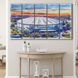 Rays Baseball Stadium Tropicana Field Watercolor, 5 Pieces B, Multi Panel Canvas Prints Wall Art Decor
