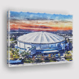 Rays Baseball Stadium Tropicana Field Watercolor, Sport Art Prints Fan Gift, Canvas Prints Wall Art Decor