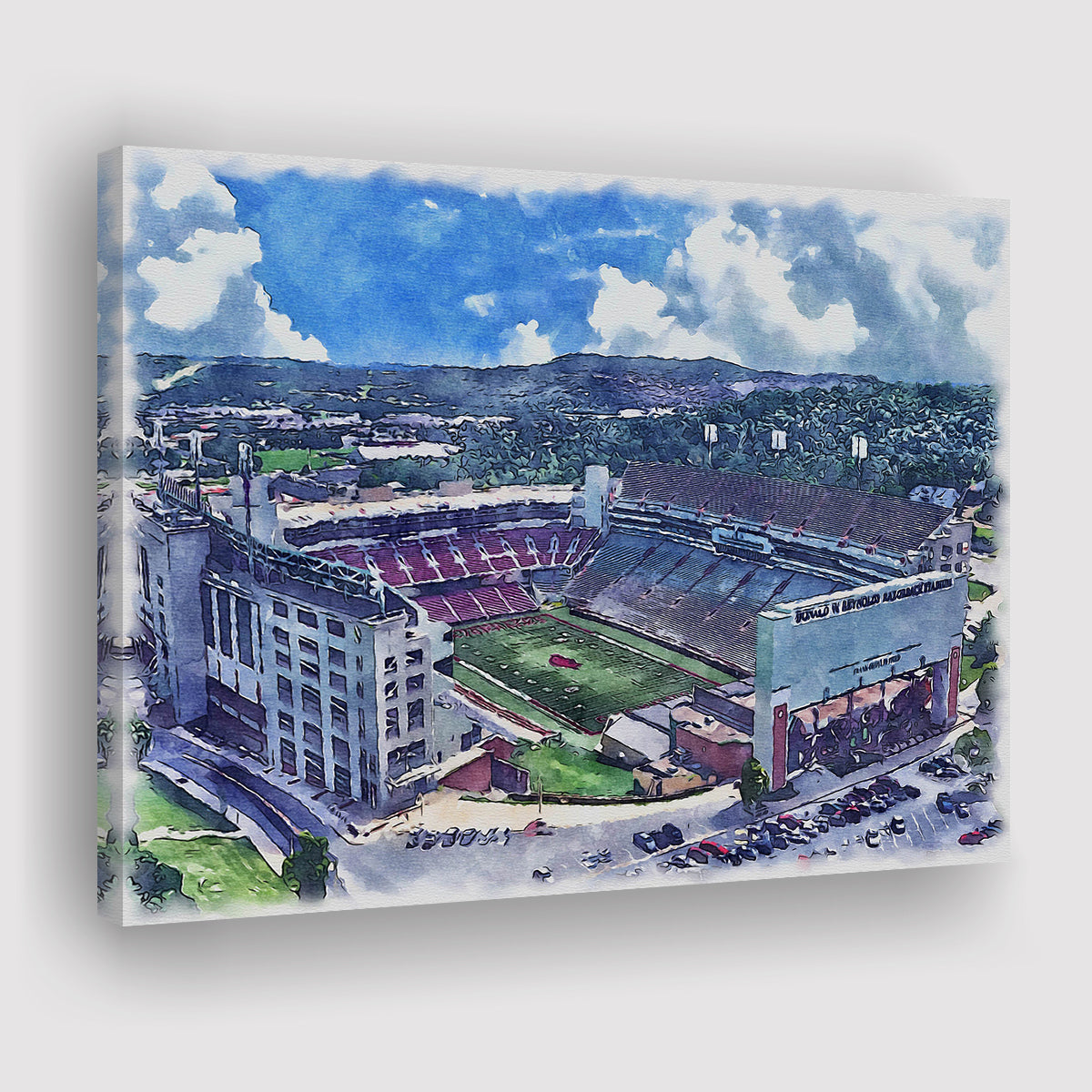 Razorback Stadium Arkansas Stadium Watercolor, Sport Art Prints Fan Gi ...