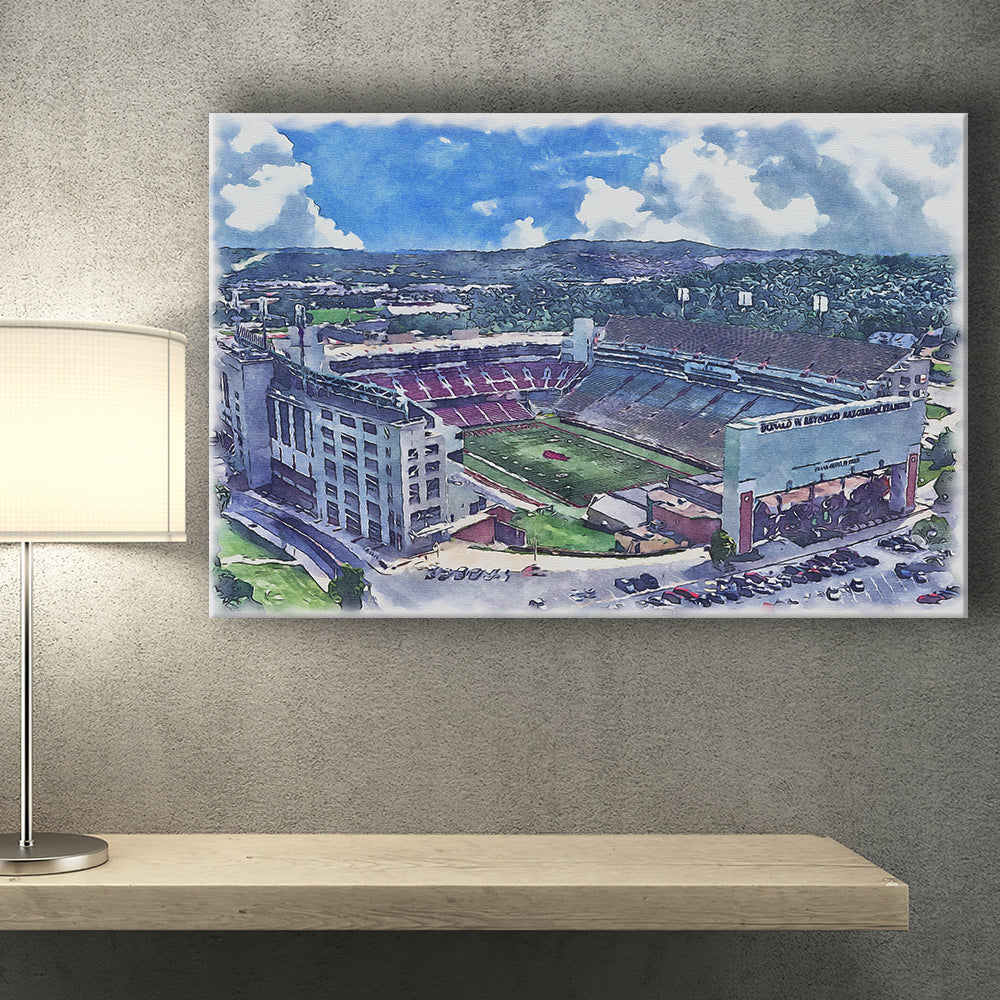Razorback Stadium Arkansas Stadium Watercolor, Sport Art Prints Fan Gi ...