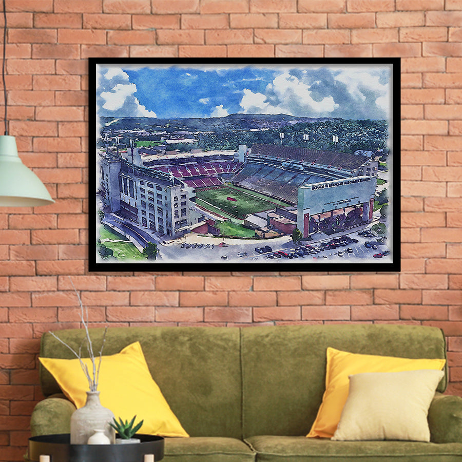 Razorback Stadium Arkansas Stadium Watercolor, Sport Prints Fan Gift, Framed Art Prints Wall Art Decor