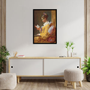 Reading Girl By Jean-Honore Fragonard-Art Print,Frame Art,Plexiglass Cover