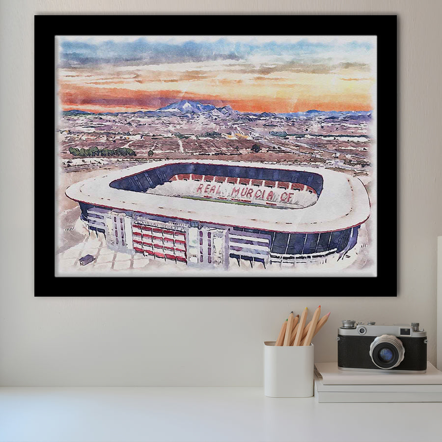 Real Murcia Estadio Nueva Condomina Stadium Watercolor, Sport Prints Fan Gift, Framed Art Prints Wall Art Decor