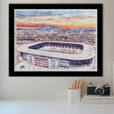 Real Murcia Estadio Nueva Condomina Stadium Watercolor, Sport Prints Fan Gift, Framed Art Prints Wall Art Decor