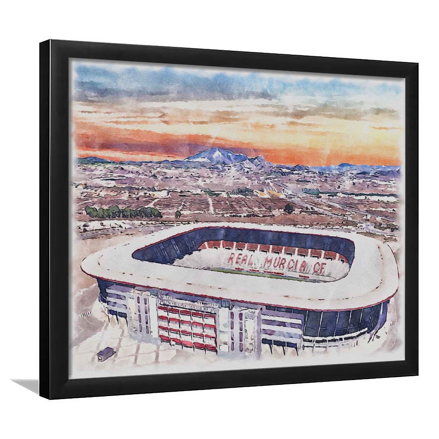 Real Murcia Estadio Nueva Condomina Stadium Watercolor, Sport Prints Fan Gift, Framed Art Prints Wall Art Decor