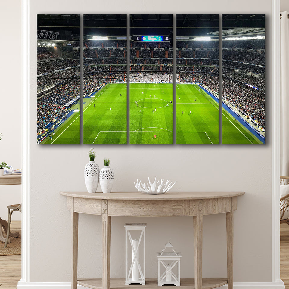 Real Stadium Wall Art Santiago Bernabeu Stadium Canvas Prints Football,Multi Panels B,Sport Stadium Art Prints, Fan Gift