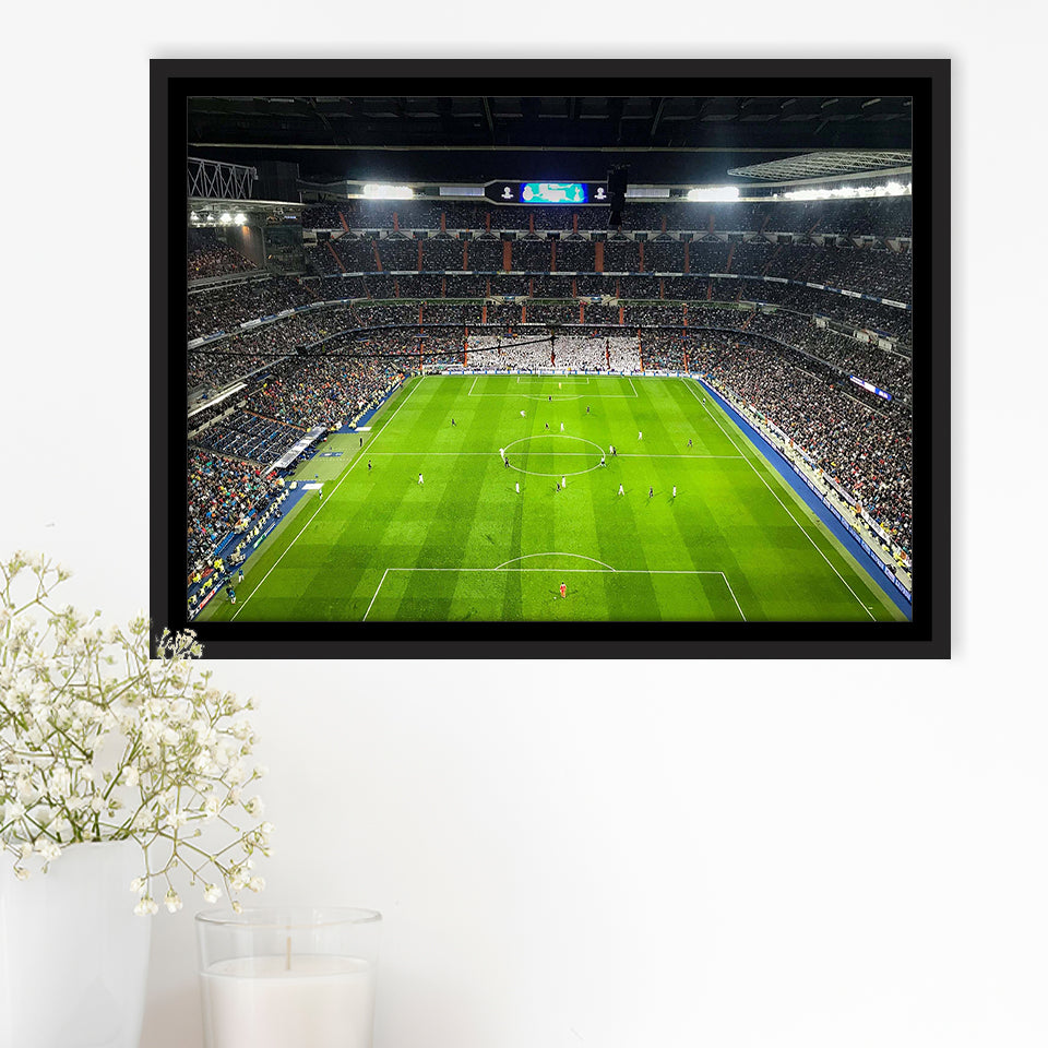 Real Stadium Wall Art Santiago Bernabeu Stadium Framed Canvas Prints Football,Sport Stadium Art Prints, Fan Gift