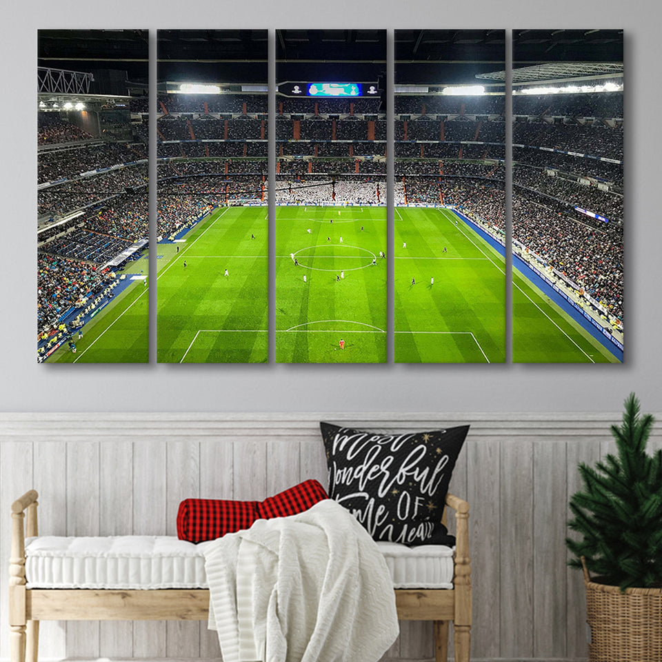 Real Stadium Wall Art Santiago Bernabeu Stadium Canvas Prints Football,Multi Panels B,Sport Stadium Art Prints, Fan Gift