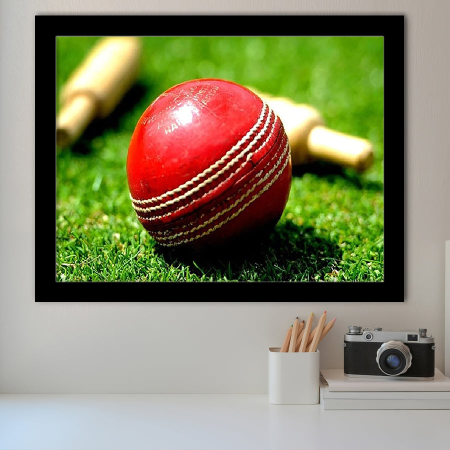 Red Ball, Stadium Canvas, Sport Art, Gift for him, Framed Art Prints Wall Art Decor, Framed Picture