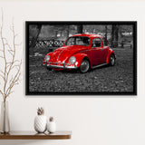 Red Car Framed Canvas Prints Wall Art Decor, Framed Picture, Floating Frame