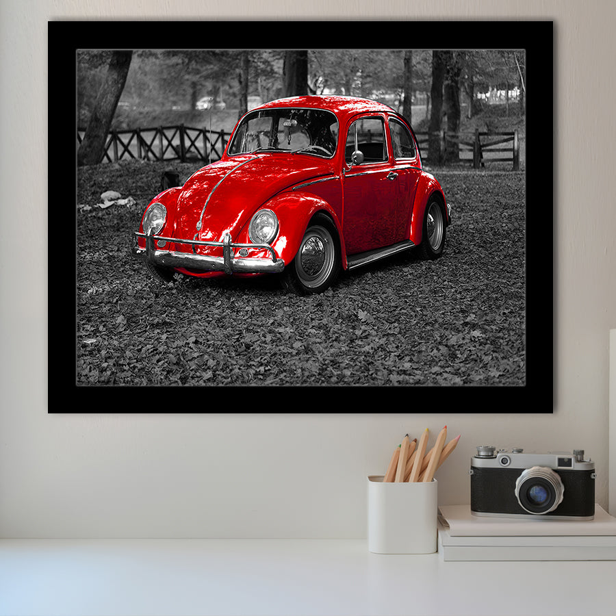 Red Car Framed Art Prints Wall Art Decor, Framed Picture, Home Decor