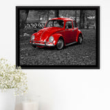Red Car Framed Canvas Prints Wall Art Decor, Framed Picture, Floating Frame
