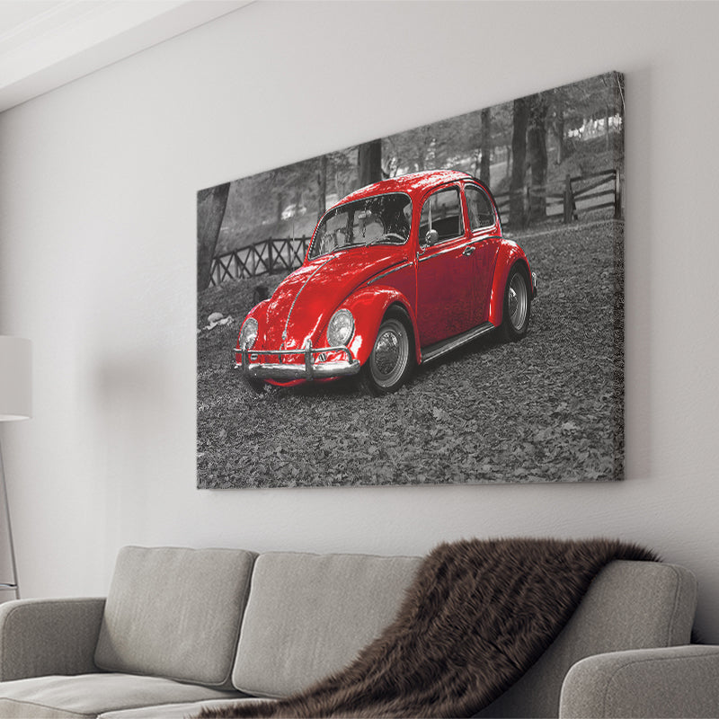 Red Car Canvas Prints Wall Art Decor - Painting Canvas,Home Decor, Ready to Hang