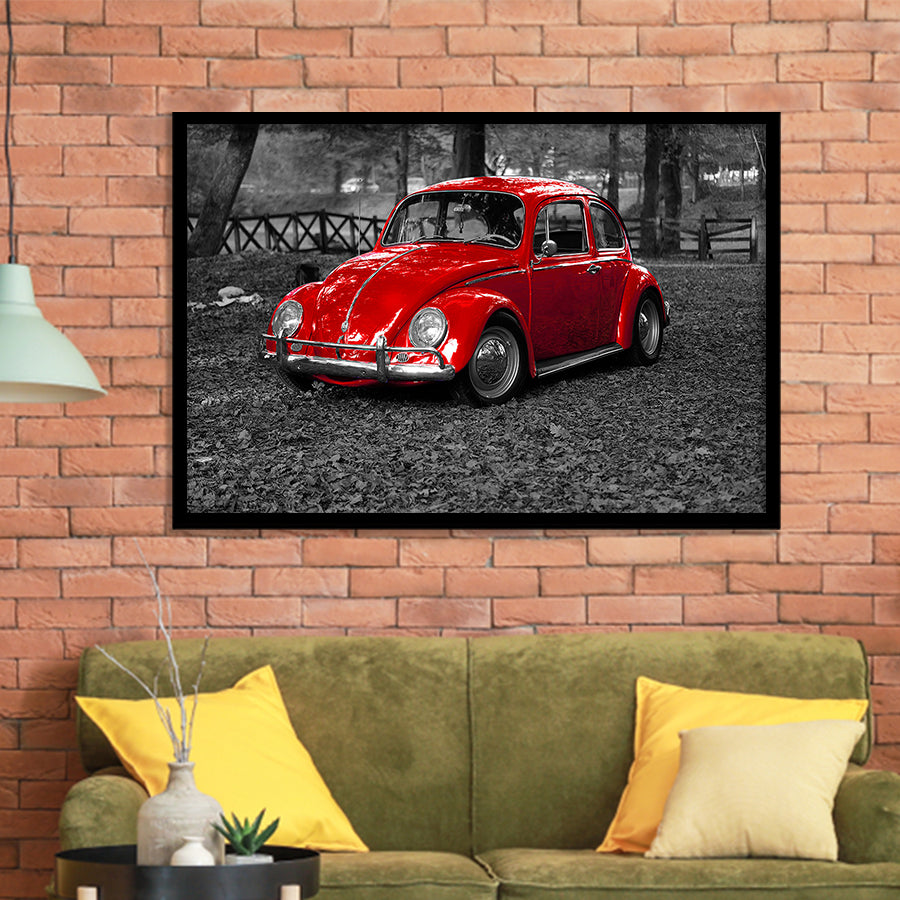 Red Car Framed Art Prints Wall Art Decor, Framed Picture, Home Decor